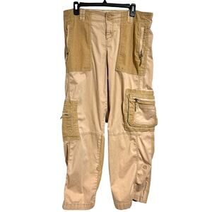 Abercrombie Y2K Style Cargo Pants Brown Tan Khaki Capri Corduroy size 32 14